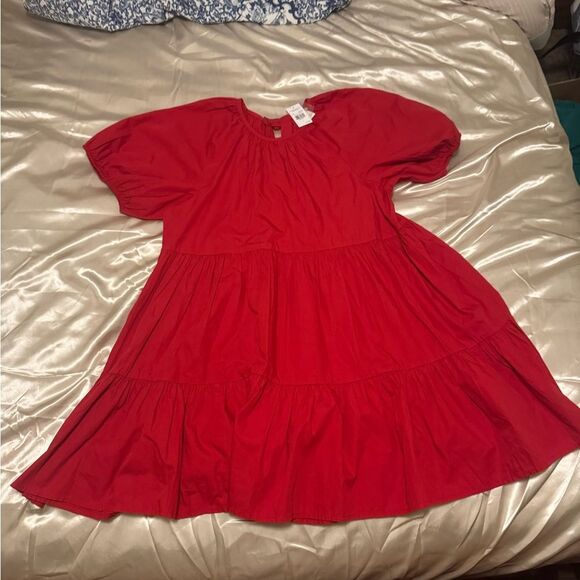 Source Unknown Dresses & Skirts - Red Triple Bows (back) Red Puffy Sleeve Dress